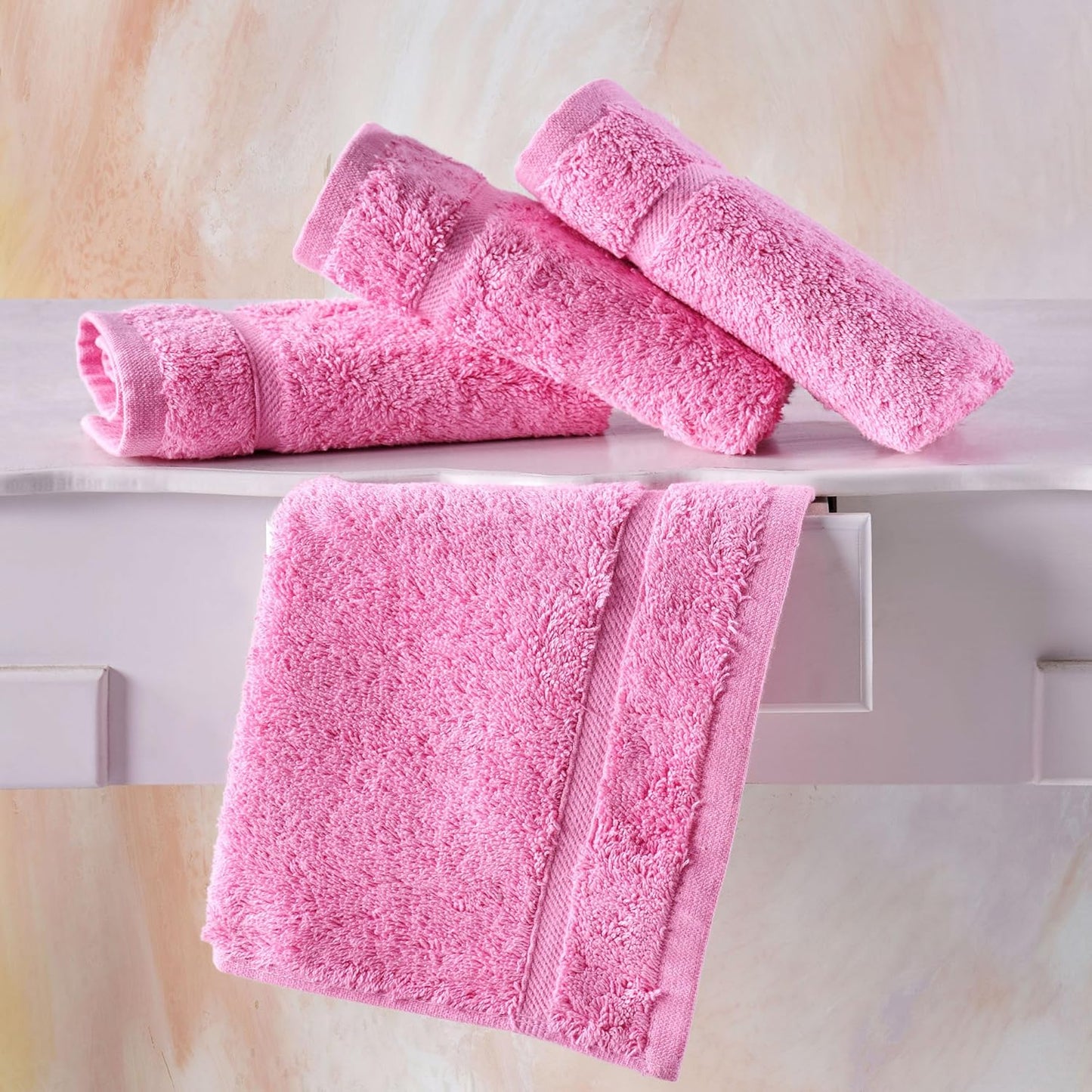 Washcloth Linen Set Premium Original Turkish Cotton, Hotel Quality for Maximum Softness & Absorbency for Face, Hand, Kitchen & Cleaning (Yellow, Washcloth Set)
