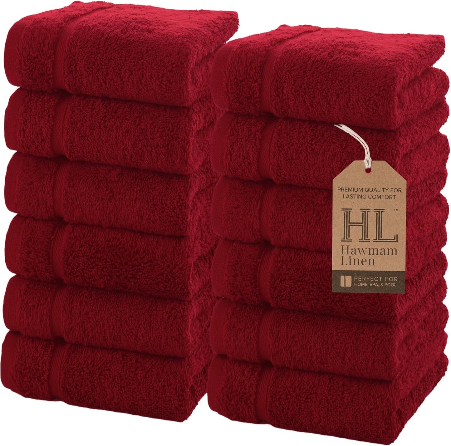 Washcloth Linen Set Premium Original Turkish Cotton, Hotel Quality for Maximum Softness & Absorbency for Face, Hand, Kitchen & Cleaning (Yellow, Washcloth Set)