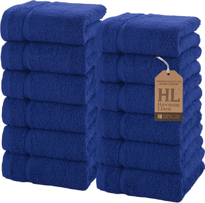 Washcloth Linen Set Premium Original Turkish Cotton, Hotel Quality for Maximum Softness & Absorbency for Face, Hand, Kitchen & Cleaning (Yellow, Washcloth Set)