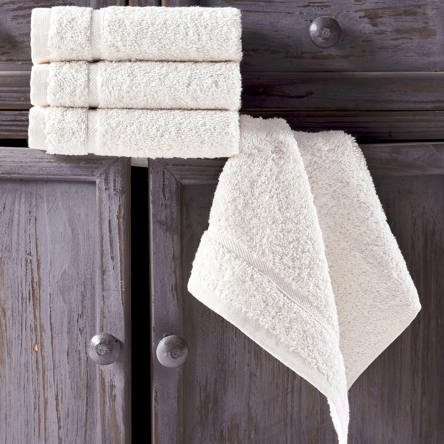 Washcloth Linen Set Premium Original Turkish Cotton, Hotel Quality for Maximum Softness & Absorbency for Face, Hand, Kitchen & Cleaning (Yellow, Washcloth Set)