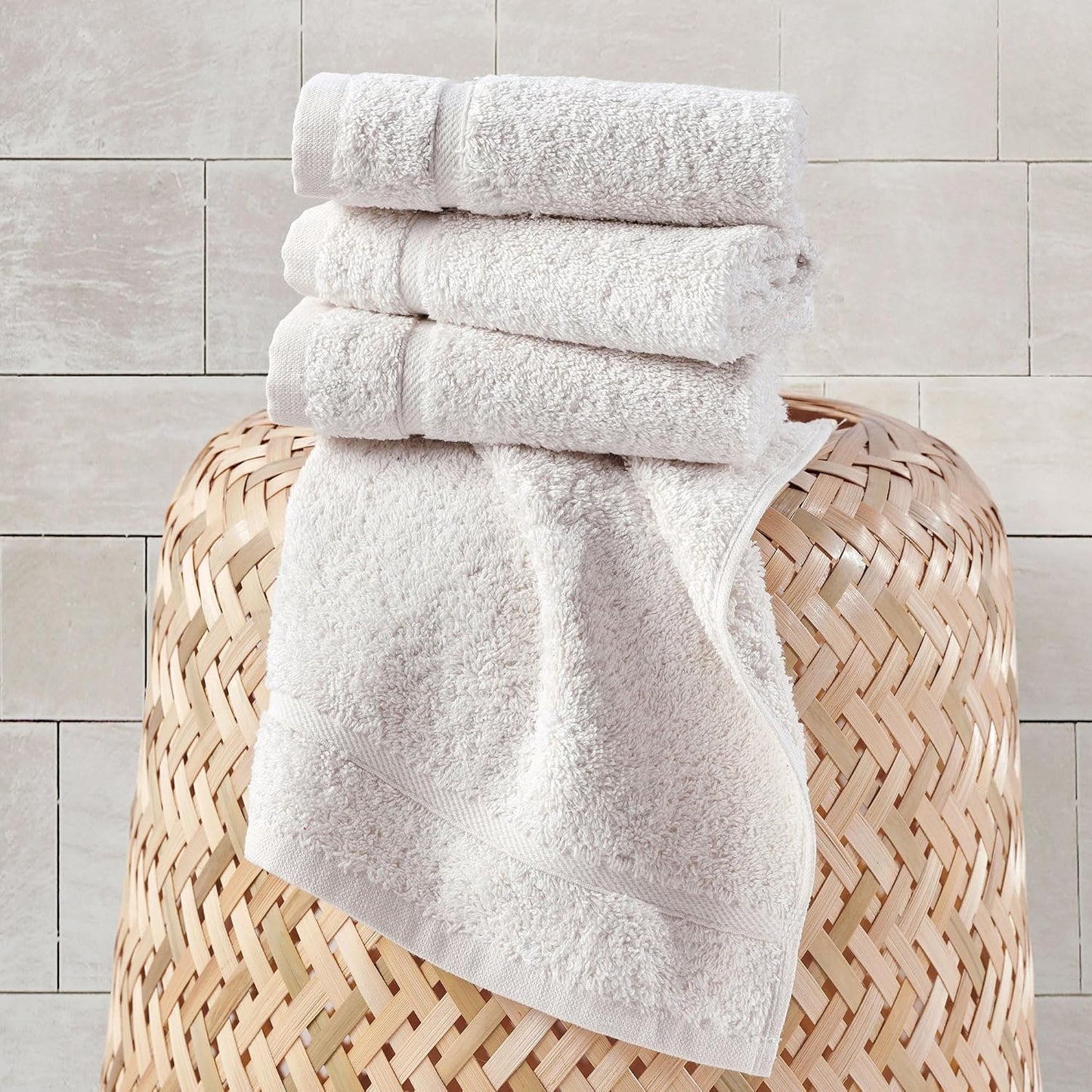 Washcloth Linen Set Premium Original Turkish Cotton, Hotel Quality for Maximum Softness & Absorbency for Face, Hand, Kitchen & Cleaning (Yellow, Washcloth Set)