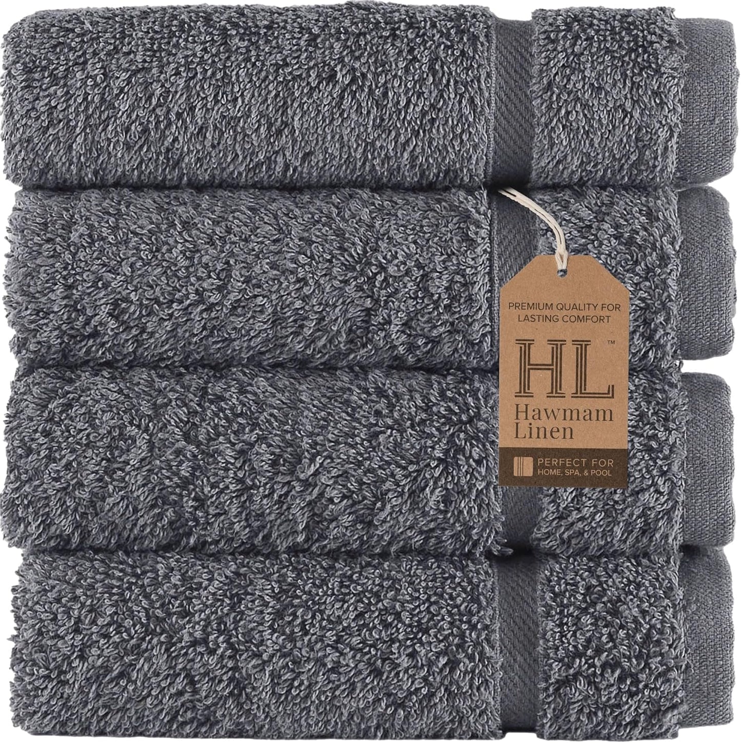 Washcloth Linen Set Premium Original Turkish Cotton, Hotel Quality for Maximum Softness & Absorbency for Face, Hand, Kitchen & Cleaning (Yellow, Washcloth Set)