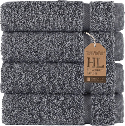 Washcloth Linen Set Premium Original Turkish Cotton, Hotel Quality for Maximum Softness & Absorbency for Face, Hand, Kitchen & Cleaning (Yellow, Washcloth Set)
