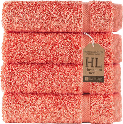 Washcloth Linen Set Premium Original Turkish Cotton, Hotel Quality for Maximum Softness & Absorbency for Face, Hand, Kitchen & Cleaning (Yellow, Washcloth Set)
