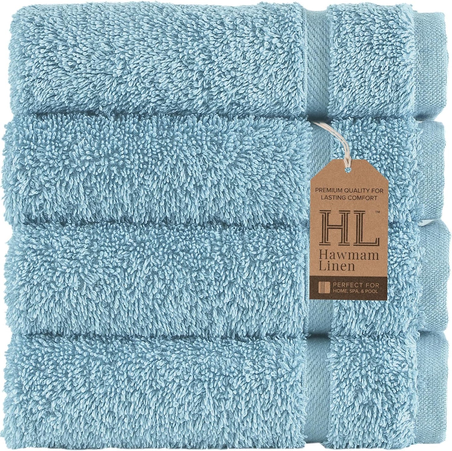 Washcloth Linen Set Premium Original Turkish Cotton, Hotel Quality for Maximum Softness & Absorbency for Face, Hand, Kitchen & Cleaning (Yellow, Washcloth Set)