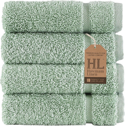 Washcloth Linen Set Premium Original Turkish Cotton, Hotel Quality for Maximum Softness & Absorbency for Face, Hand, Kitchen & Cleaning (Yellow, Washcloth Set)