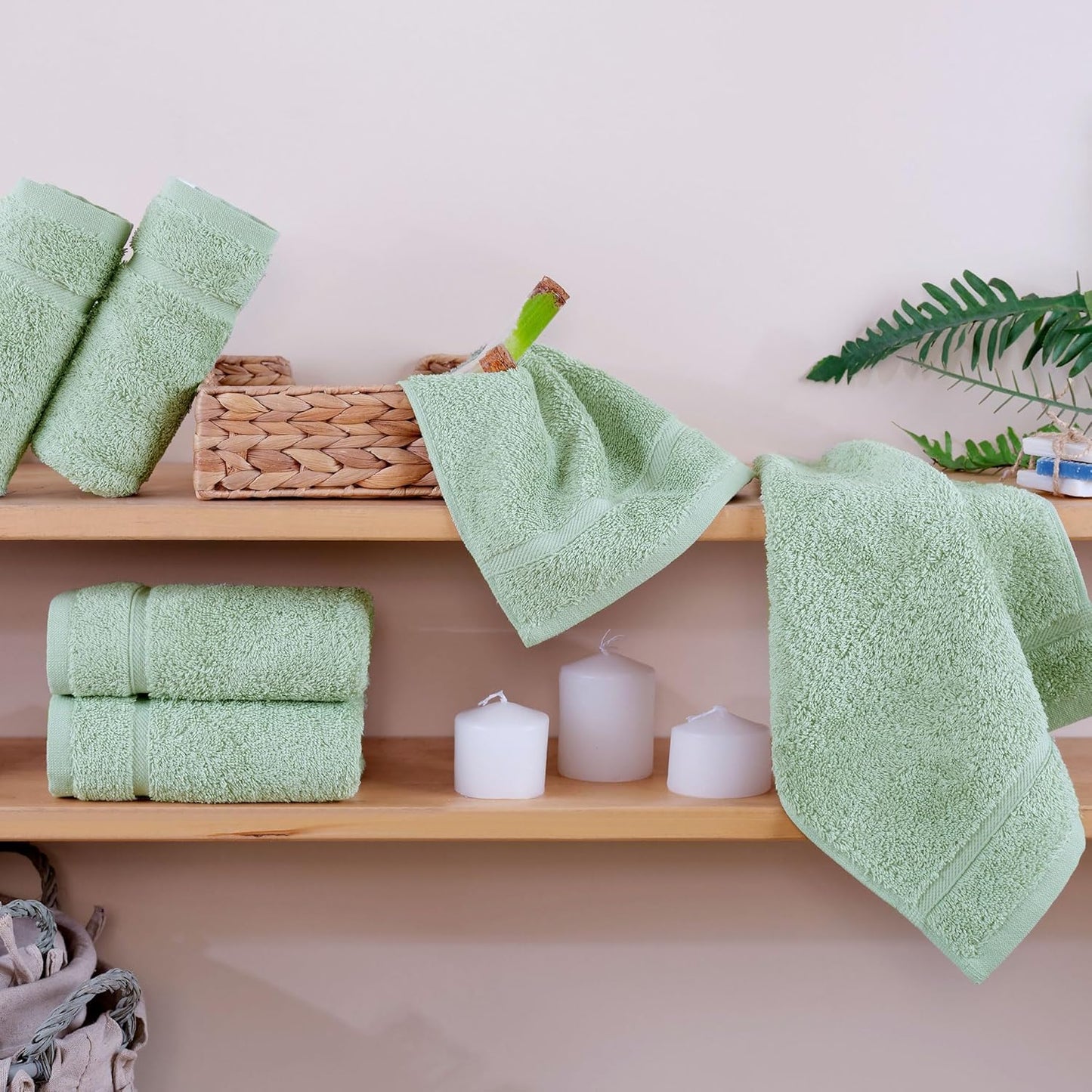 Washcloth Linen Set Premium Original Turkish Cotton, Hotel Quality for Maximum Softness & Absorbency for Face, Hand, Kitchen & Cleaning (Yellow, Washcloth Set)