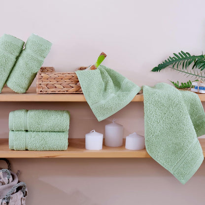 Washcloth Linen Set Premium Original Turkish Cotton, Hotel Quality for Maximum Softness & Absorbency for Face, Hand, Kitchen & Cleaning (Yellow, Washcloth Set)