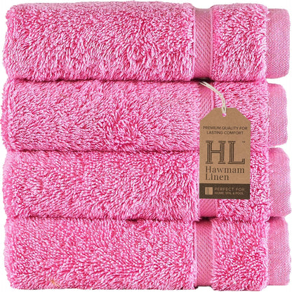 Washcloth Linen Set Premium Original Turkish Cotton, Hotel Quality for Maximum Softness & Absorbency for Face, Hand, Kitchen & Cleaning (Yellow, Washcloth Set)