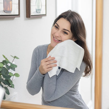 Washcloth Linen Set Premium Original Turkish Cotton, Hotel Quality for Maximum Softness & Absorbency for Face, Hand, Kitchen & Cleaning (Yellow, Washcloth Set)