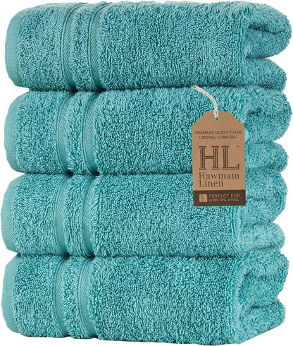 Washcloth Linen Set Premium Original Turkish Cotton, Hotel Quality for Maximum Softness & Absorbency for Face, Hand, Kitchen & Cleaning (Yellow, Washcloth Set)
