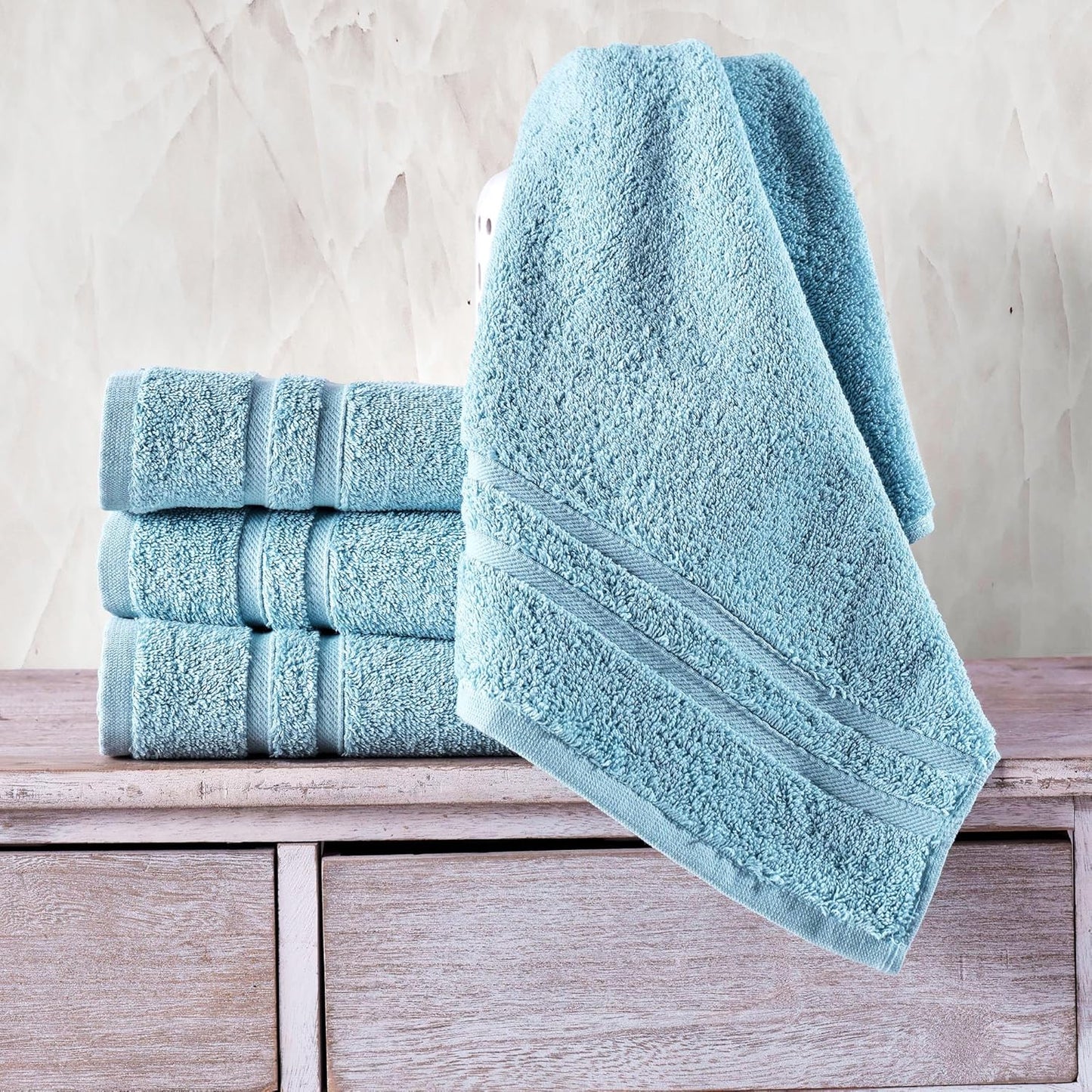 Washcloth Linen Set Premium Original Turkish Cotton, Hotel Quality for Maximum Softness & Absorbency for Face, Hand, Kitchen & Cleaning (Yellow, Washcloth Set)