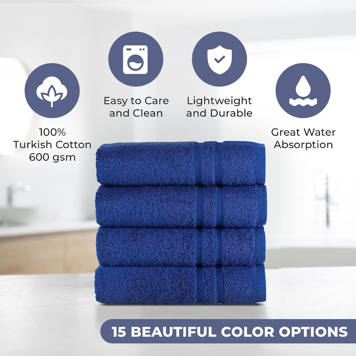 Washcloth Linen Set Premium Original Turkish Cotton, Hotel Quality for Maximum Softness & Absorbency for Face, Hand, Kitchen & Cleaning (Yellow, Washcloth Set)
