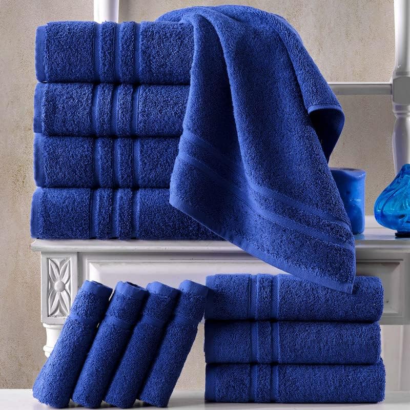 Washcloth Linen Set Premium Original Turkish Cotton, Hotel Quality for Maximum Softness & Absorbency for Face, Hand, Kitchen & Cleaning (Yellow, Washcloth Set)