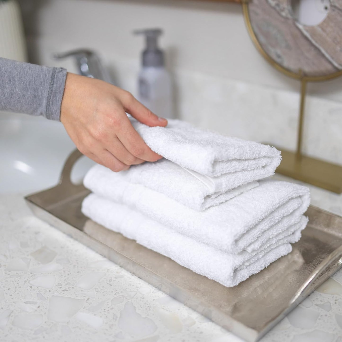 Washcloth Linen Set Premium Original Turkish Cotton, Hotel Quality for Maximum Softness & Absorbency for Face, Hand, Kitchen & Cleaning (Yellow, Washcloth Set)
