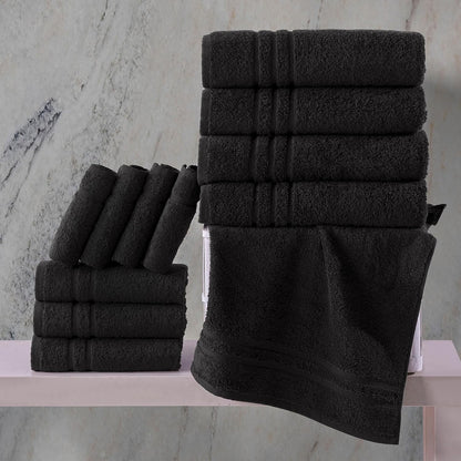Washcloth Linen Set Premium Original Turkish Cotton, Hotel Quality for Maximum Softness & Absorbency for Face, Hand, Kitchen & Cleaning (Yellow, Washcloth Set)
