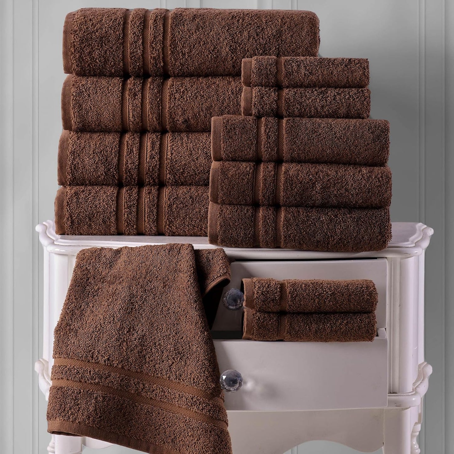 Washcloth Linen Set Premium Original Turkish Cotton, Hotel Quality for Maximum Softness & Absorbency for Face, Hand, Kitchen & Cleaning (Yellow, Washcloth Set)