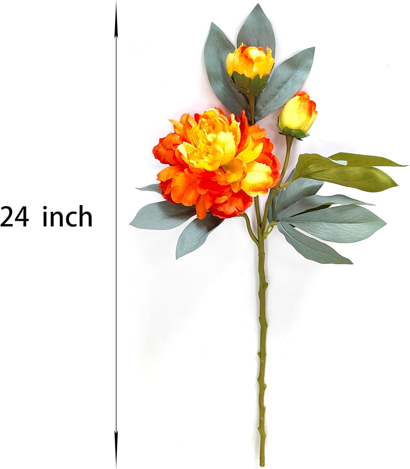 Yellow Peonies Artificial Flowers,4 Pcs Fake Silk Peonies with Stems Real Look,Peony Bush for Home Decor (4, Yellow)