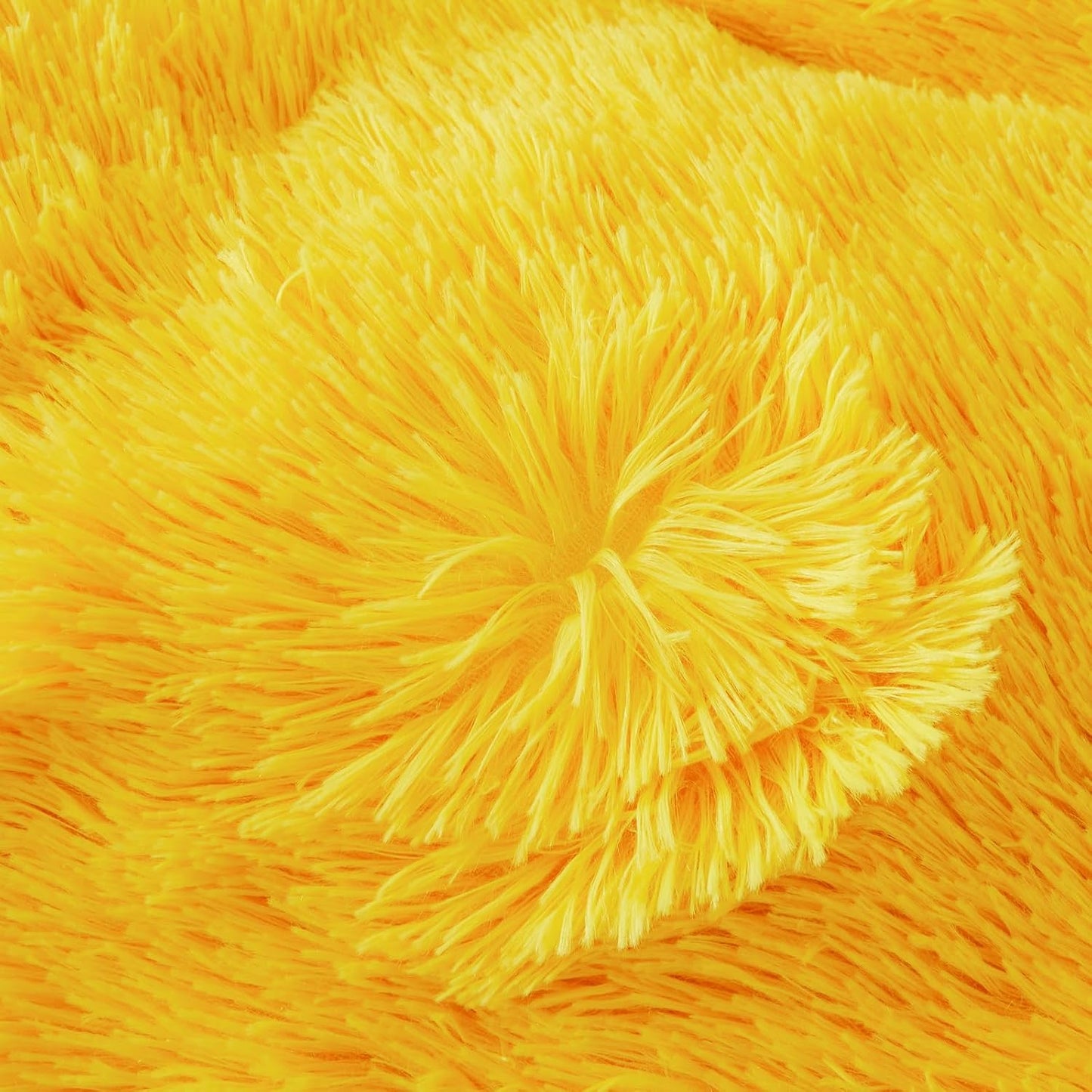 Fluffy Pillow Cases Yellow 26"x20", Faux Fur Furry Shaggy Plush Fuzzy Decorative Pillow Covers Set of 2, Standard Velvet Cushion Cover with Zipper for Bedroom Interior