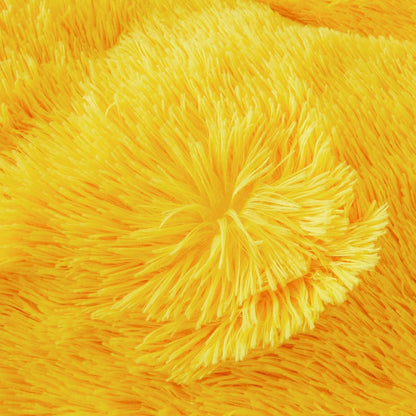 Fluffy Pillow Cases Yellow 26"x20", Faux Fur Furry Shaggy Plush Fuzzy Decorative Pillow Covers Set of 2, Standard Velvet Cushion Cover with Zipper for Bedroom Interior