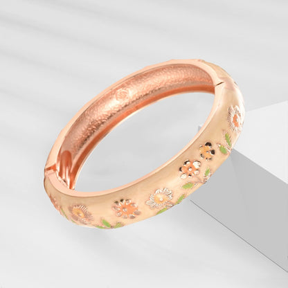 Cloisonne Indian Bangle Colored Crystal Plated Hinge Cuff Bracelet Hollowed Bird Enamel Jewelry Gift 55C49