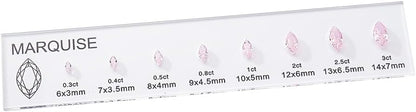 Diamond Size Shape Guide Selector Kit, 5A Cubic Zirconia Engagement Ring Size Comparison Tool, Classic Round Diamond Cutting Shape 8 Different Size