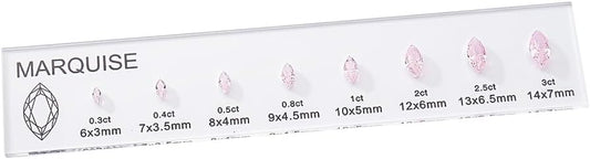 Diamond Size Shape Guide Selector Kit, 5A Cubic Zirconia Engagement Ring Size Comparison Tool, Classic Round Diamond Cutting Shape 8 Different Size