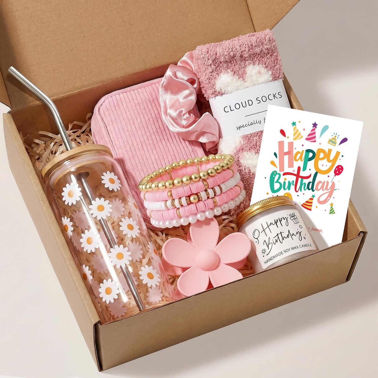 Birthday Gifts for Women Gift Set Daisy Self-Care Gift Box | Yellow 10pc Self-Care Present, Womens Birthday Gifts, Gift Boxes for Her, Teen Girl, Sister, Daughter