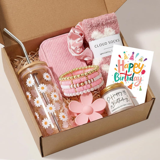 Birthday Gifts for Women Gift Set Daisy Self-Care Gift Box | Yellow 10pc Self-Care Present, Womens Birthday Gifts, Gift Boxes for Her, Teen Girl, Sister, Daughter