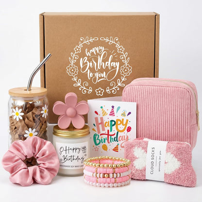 Birthday Gifts for Women Gift Set Daisy Self-Care Gift Box | Yellow 10pc Self-Care Present, Womens Birthday Gifts, Gift Boxes for Her, Teen Girl, Sister, Daughter