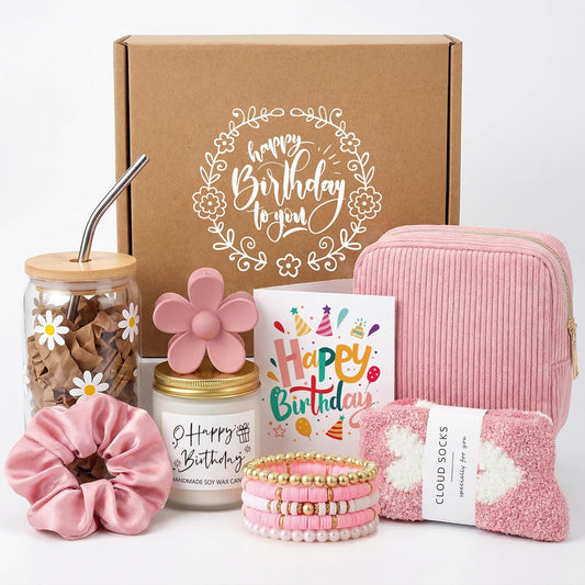 Birthday Gifts for Women Gift Set Daisy Self-Care Gift Box | Yellow 10pc Self-Care Present, Womens Birthday Gifts, Gift Boxes for Her, Teen Girl, Sister, Daughter