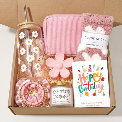 Birthday Gifts for Women Gift Set Daisy Self-Care Gift Box | Yellow 10pc Self-Care Present, Womens Birthday Gifts, Gift Boxes for Her, Teen Girl, Sister, Daughter