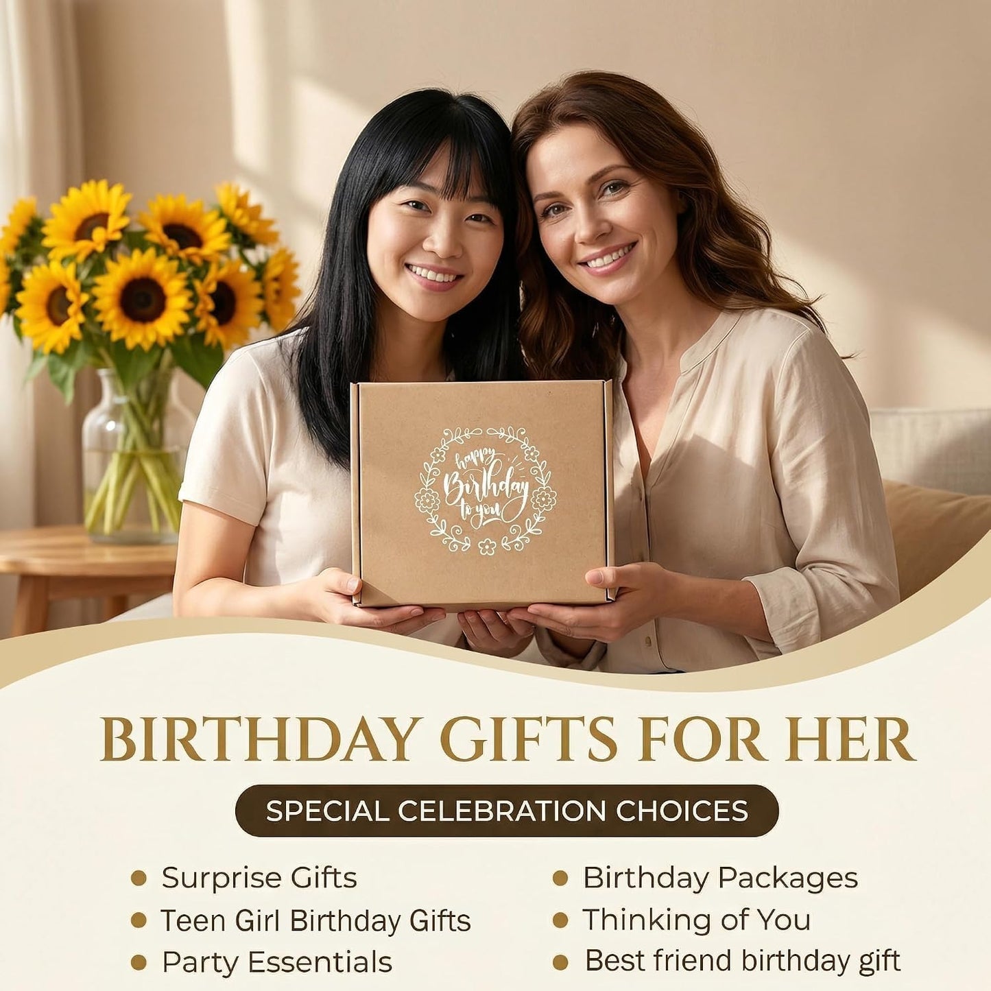 Birthday Gifts for Women Gift Set Daisy Self-Care Gift Box | Yellow 10pc Self-Care Present, Womens Birthday Gifts, Gift Boxes for Her, Teen Girl, Sister, Daughter