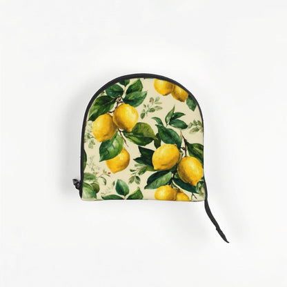 Yellow Lemon Leaves Print Foldable Pet Tote Bag, Shoulder Carrier for Small Dogs and Cats