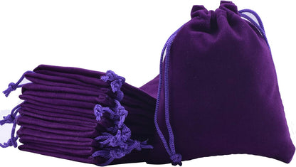 50pcs Tiny Small Drawstring Velvet Jewelry Pouches, 2.0x2.8 Inch Purple Drawstring Velvet Gift Bags,Treat Favor Bags for Wedding, Party, Shower