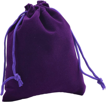 50pcs Tiny Small Drawstring Velvet Jewelry Pouches, 2.0x2.8 Inch Purple Drawstring Velvet Gift Bags,Treat Favor Bags for Wedding, Party, Shower