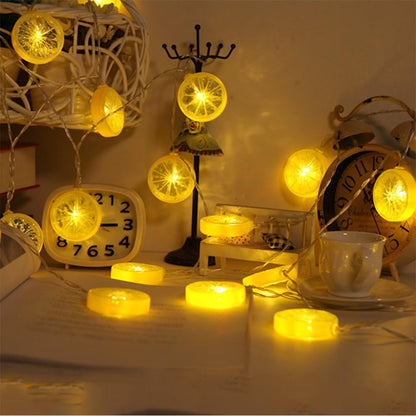 Novelty Lemon Decor Fairy String Lights with 20 LED, Battery Operated Warm Twinkle Christmas String Lights for Kitchen,Party,Wedding,Festival,Home Decorations,13ft/4m (Provide Two Extra Lemon Slices)