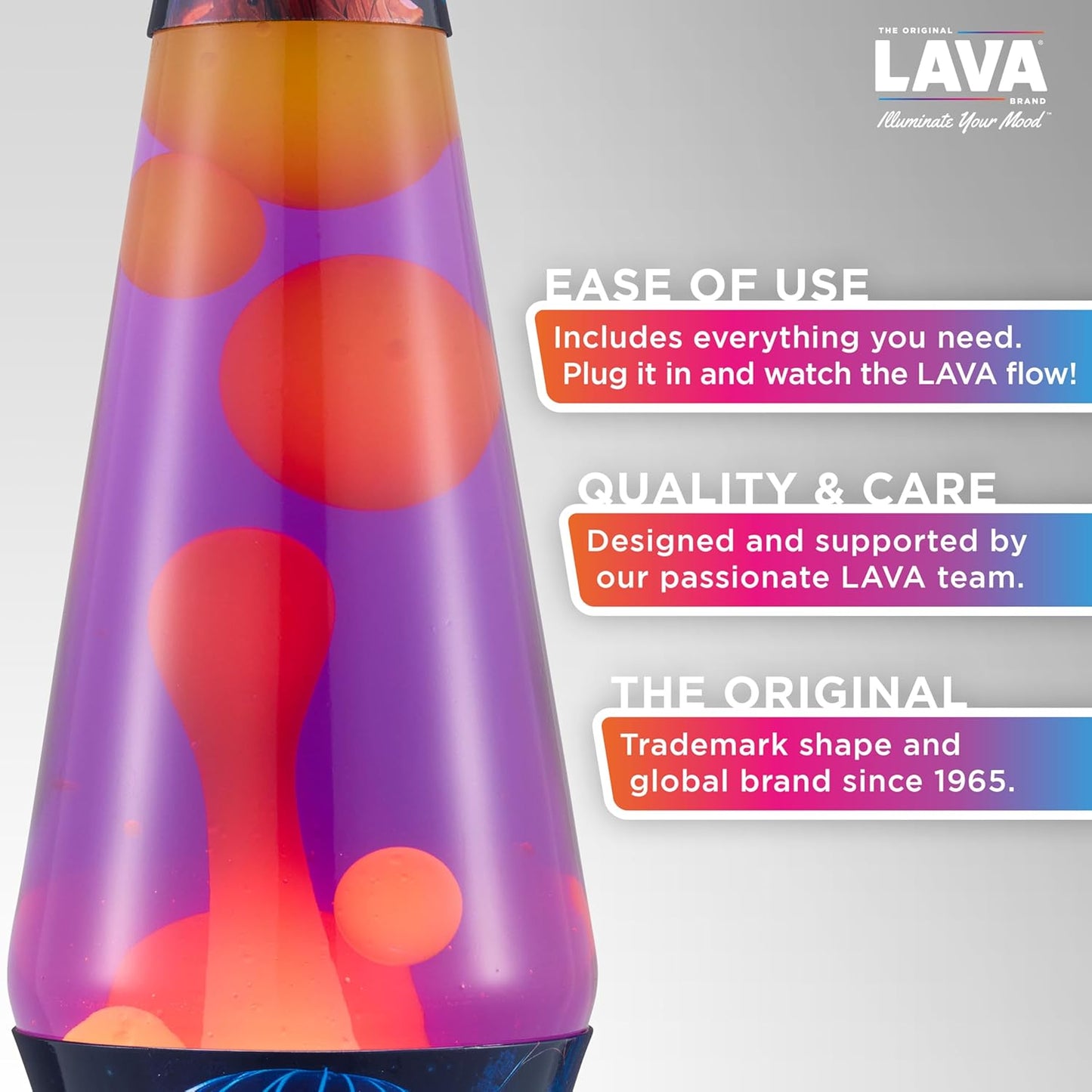 The Original Lamp - 14.5" Luminous Jelly Fish – Classic Liquid Motion Lamp - Yellow Wax and Purple Liquid - Item #2424 (Amazon Exclusive)