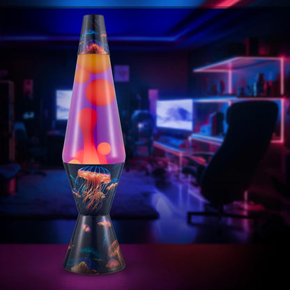 The Original Lamp - 14.5" Luminous Jelly Fish – Classic Liquid Motion Lamp - Yellow Wax and Purple Liquid - Item #2424 (Amazon Exclusive)