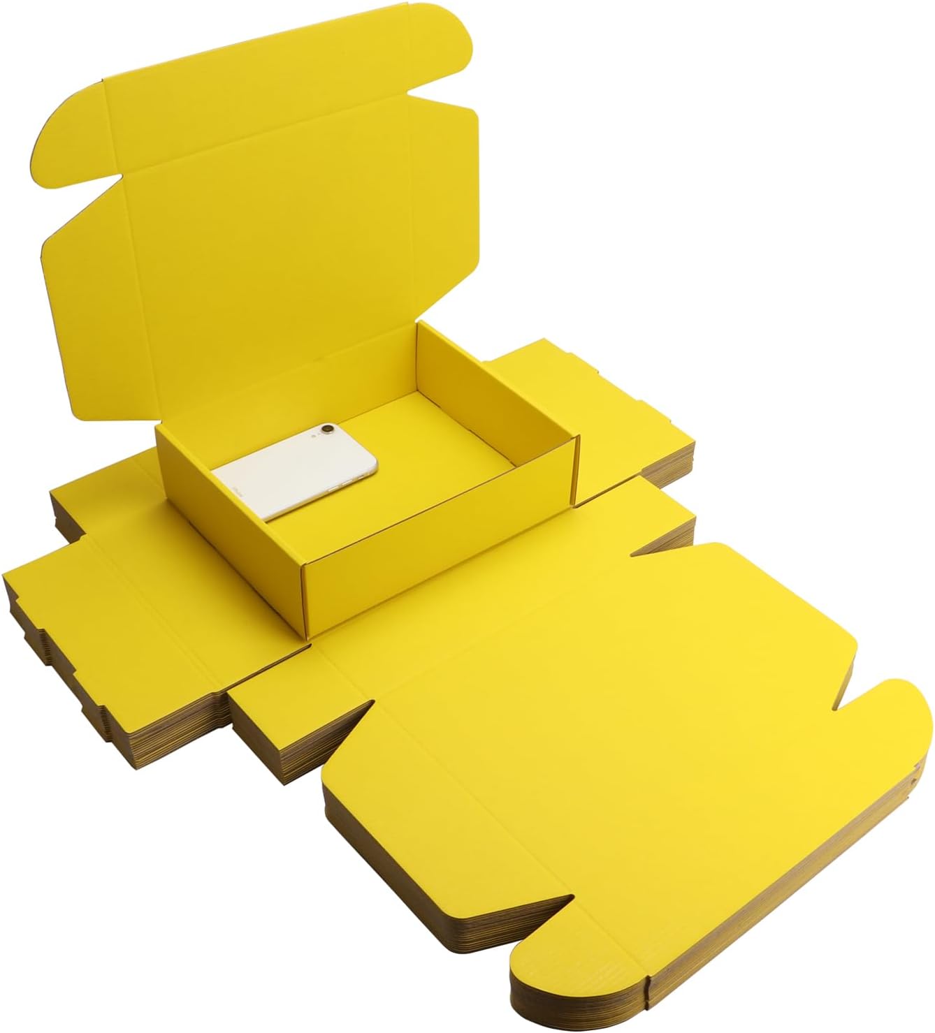 Yellow Corrugated Shipping Packaging Box for Gifts,Wedding&All Festivals | corrugated shipping box 10×8×2.8 inch for gifts & wedding invitations, proposals, holidays and special anniversaries.