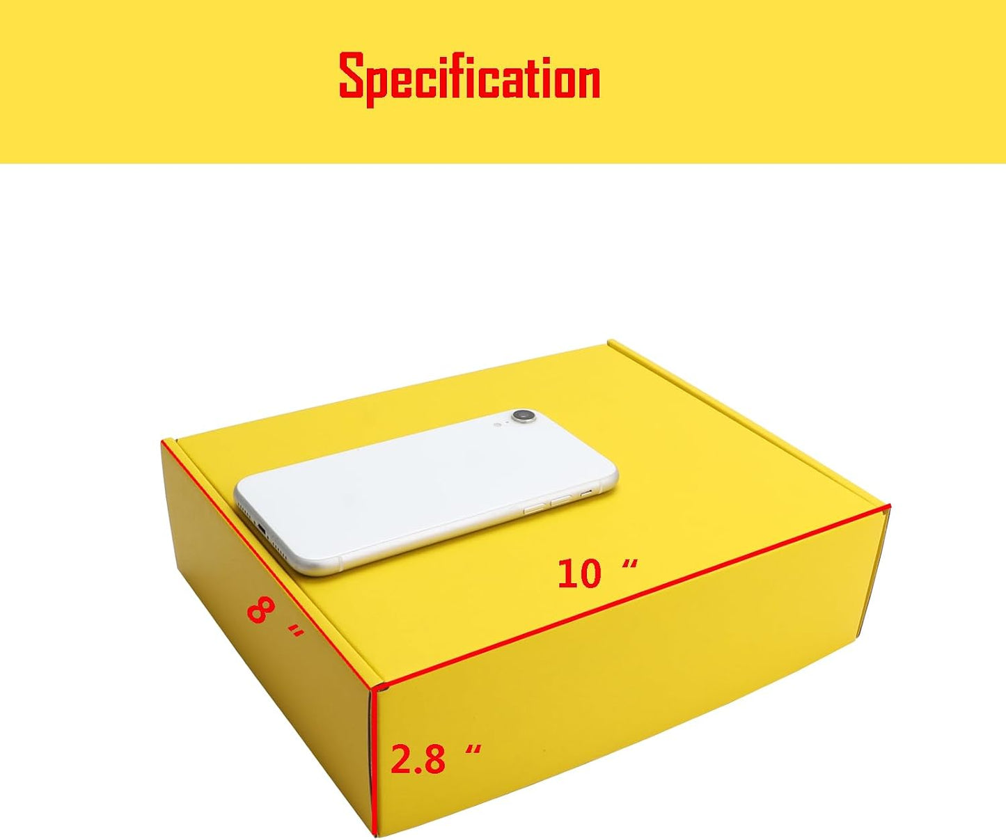 Yellow Corrugated Shipping Packaging Box for Gifts,Wedding&All Festivals | corrugated shipping box 10×8×2.8 inch for gifts & wedding invitations, proposals, holidays and special anniversaries.
