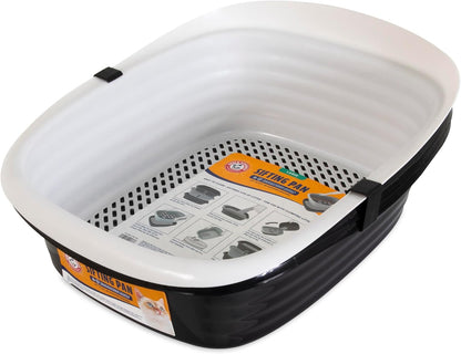 Large Sifting Litter Box Scoop Free Cat Litter Tray with Microban, Made in USA | Antimicrobial product protection, ideal for indoor felines, simple lift, shake and pour cleanup, helps keep odors in check