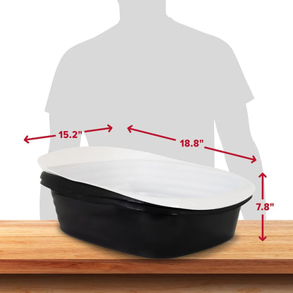 Large Sifting Litter Box Scoop Free Cat Litter Tray with Microban, Made in USA | Antimicrobial product protection, ideal for indoor felines, simple lift, shake and pour cleanup, helps keep odors in check