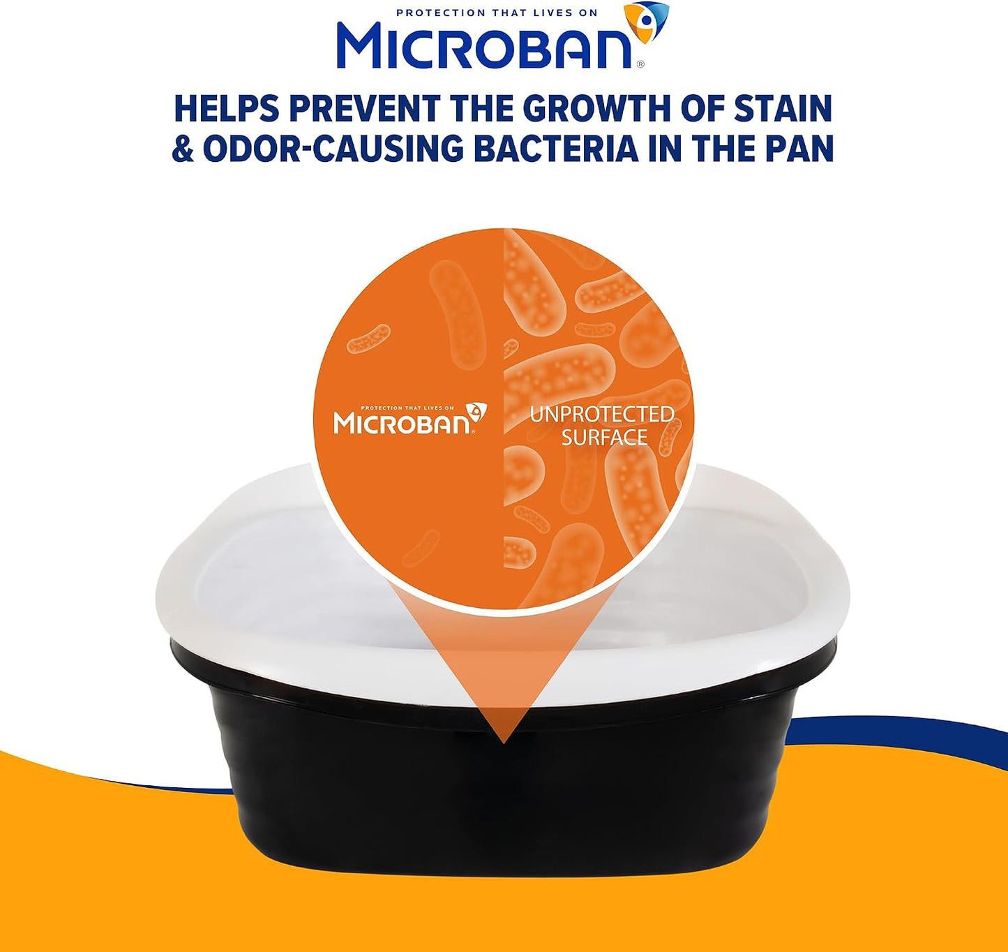 Large Sifting Litter Box Scoop Free Cat Litter Tray with Microban, Made in USA | Antimicrobial product protection, ideal for indoor felines, simple lift, shake and pour cleanup, helps keep odors in check