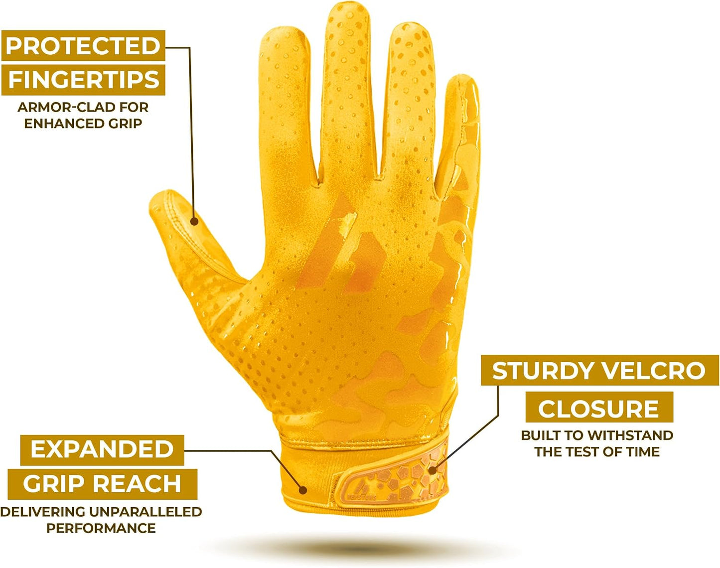 RPG1 Football Gloves - Adult & Youth Sizes – Extra Sticky Grip Kids Football Gloves for Game Day, Training, High School