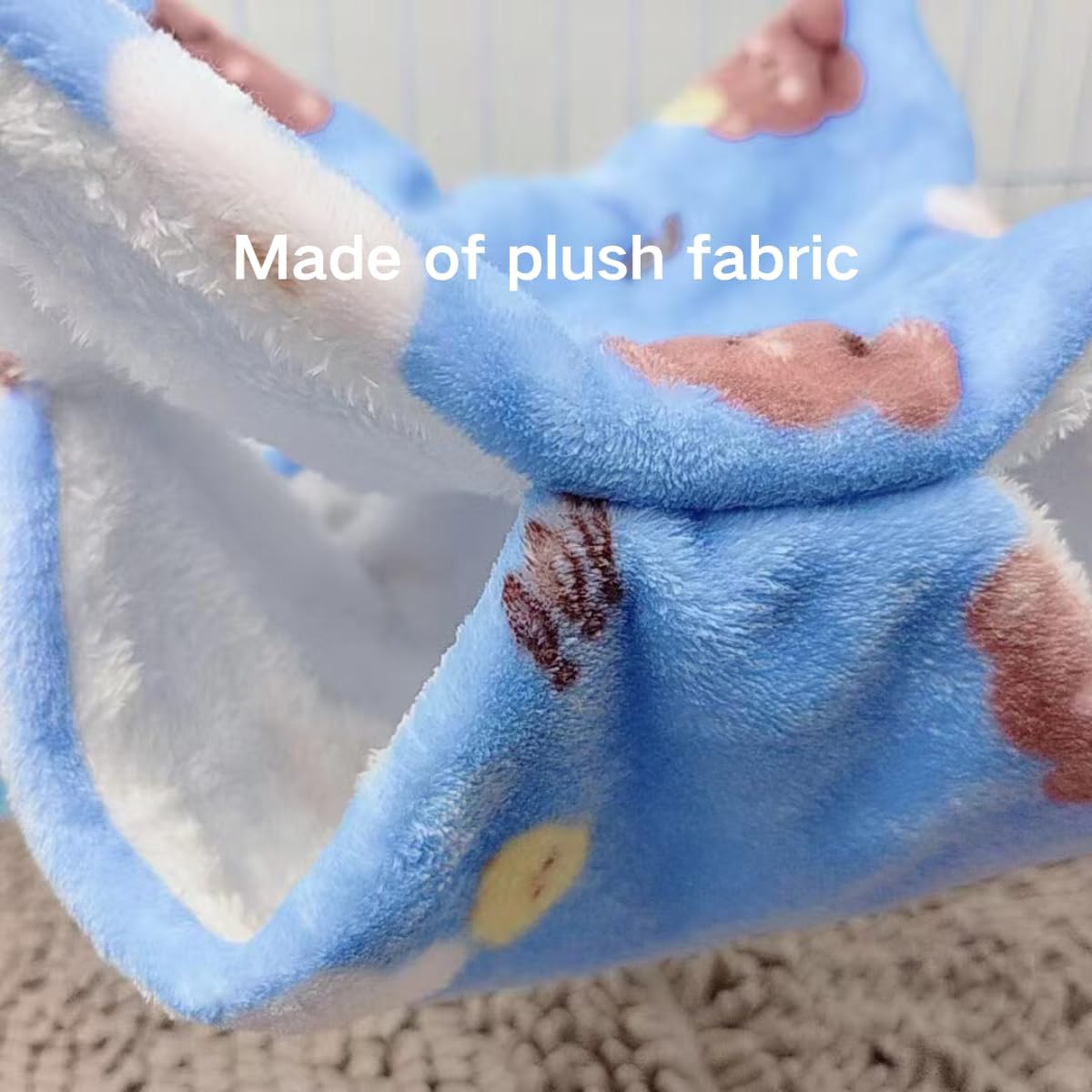 2 Pcs Guinea Pig Hammock & Mat Guinea Pig Hamster Ferret Hanging Hammock Warm Washable Bed Mat for Small Animals Chinchilla Parrot Sugar Glider Ferret Squirrel Hedgehog (Yellow,Small)