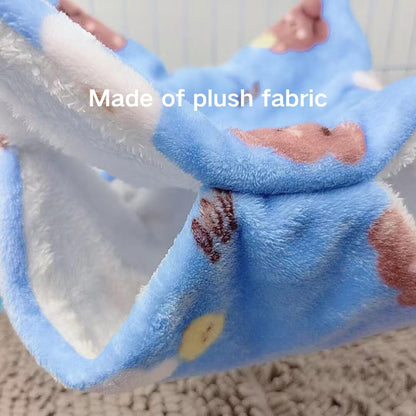 2 Pcs Guinea Pig Hammock & Mat Guinea Pig Hamster Ferret Hanging Hammock Warm Washable Bed Mat for Small Animals Chinchilla Parrot Sugar Glider Ferret Squirrel Hedgehog (Yellow,Small)