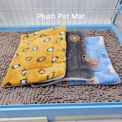 2 Pcs Guinea Pig Hammock & Mat Guinea Pig Hamster Ferret Hanging Hammock Warm Washable Bed Mat for Small Animals Chinchilla Parrot Sugar Glider Ferret Squirrel Hedgehog (Yellow,Small)