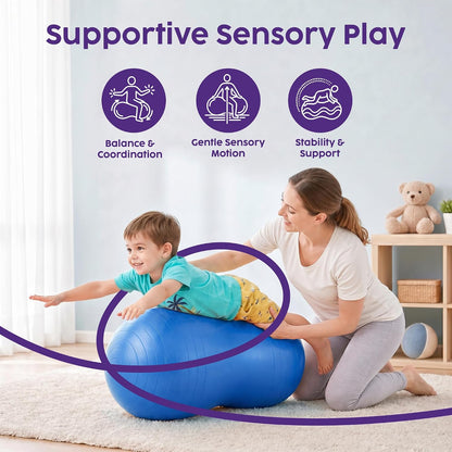 Hurtle Peanut Shaped Exercise Ball, Yoga Active Seat, Bounce Balance Desk Chair, Wiggle Flexible Sitting Ball for Kids, Boys, Girls and Adults