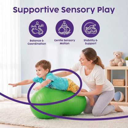 Hurtle Peanut Shaped Exercise Ball, Yoga Active Seat, Bounce Balance Desk Chair, Wiggle Flexible Sitting Ball for Kids, Boys, Girls and Adults